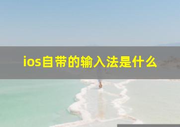 ios自带的输入法是什么