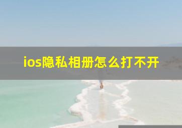 ios隐私相册怎么打不开