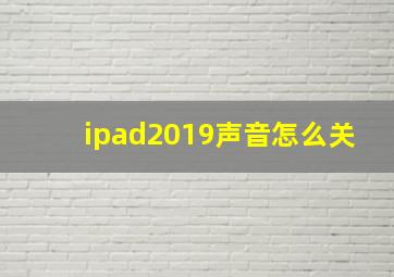 ipad2019声音怎么关