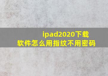 ipad2020下载软件怎么用指纹不用密码