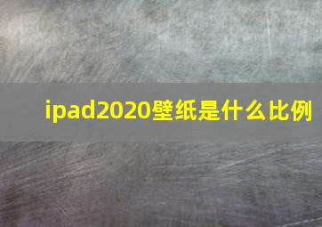 ipad2020壁纸是什么比例