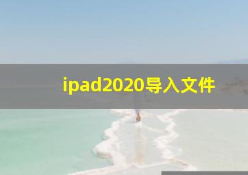 ipad2020导入文件