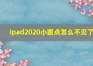 ipad2020小圆点怎么不见了