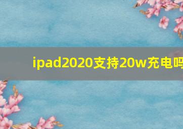 ipad2020支持20w充电吗