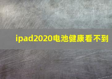 ipad2020电池健康看不到