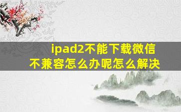 ipad2不能下载微信不兼容怎么办呢怎么解决