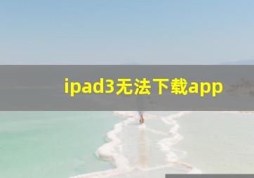 ipad3无法下载app