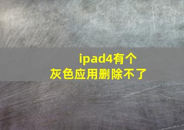 ipad4有个灰色应用删除不了