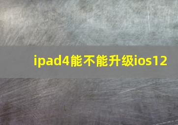 ipad4能不能升级ios12