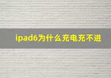 ipad6为什么充电充不进