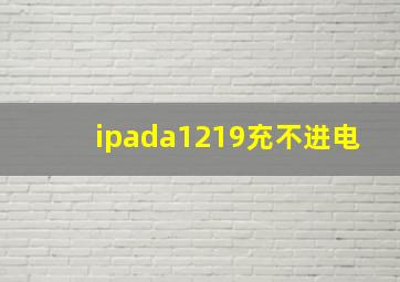 ipada1219充不进电