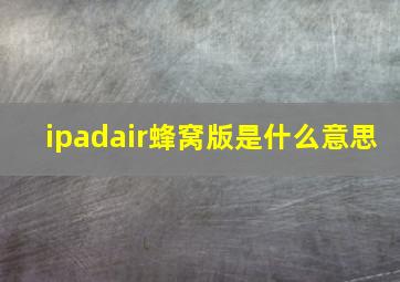 ipadair蜂窝版是什么意思