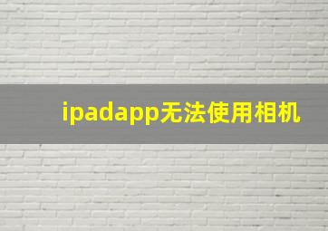 ipadapp无法使用相机