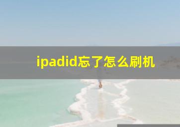 ipadid忘了怎么刷机