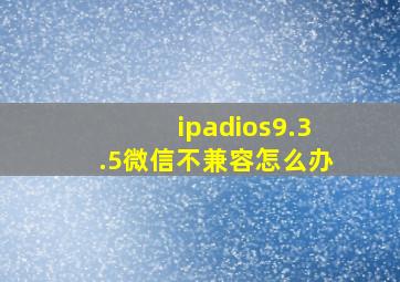 ipadios9.3.5微信不兼容怎么办