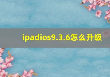 ipadios9.3.6怎么升级