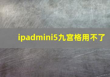 ipadmini5九宫格用不了