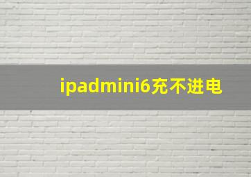 ipadmini6充不进电