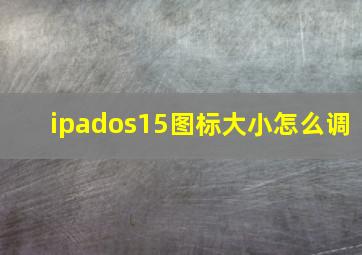 ipados15图标大小怎么调