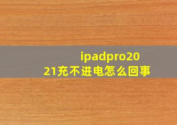 ipadpro2021充不进电怎么回事