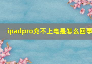 ipadpro充不上电是怎么回事