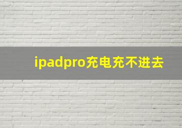 ipadpro充电充不进去