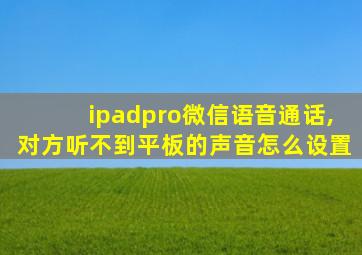 ipadpro微信语音通话,对方听不到平板的声音怎么设置