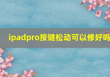 ipadpro按键松动可以修好吗