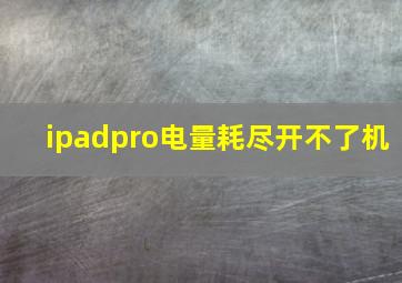 ipadpro电量耗尽开不了机