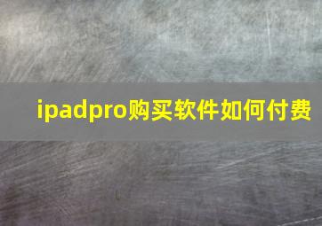 ipadpro购买软件如何付费