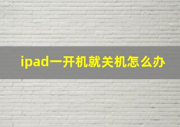 ipad一开机就关机怎么办