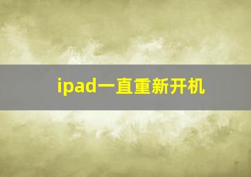 ipad一直重新开机