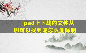 ipad上下载的文件从哪可以找到呢怎么删除啊