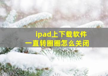 ipad上下载软件一直转圈圈怎么关闭