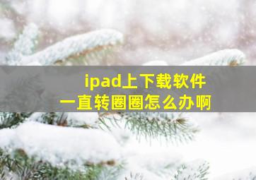 ipad上下载软件一直转圈圈怎么办啊