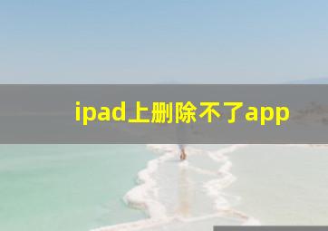 ipad上删除不了app