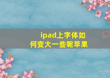 ipad上字体如何变大一些呢苹果