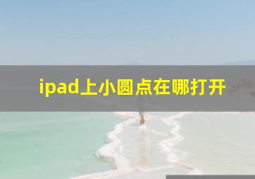 ipad上小圆点在哪打开