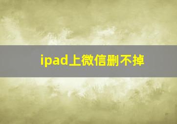 ipad上微信删不掉