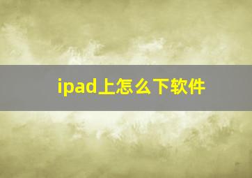 ipad上怎么下软件