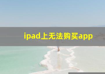 ipad上无法购买app