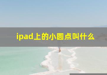 ipad上的小圆点叫什么