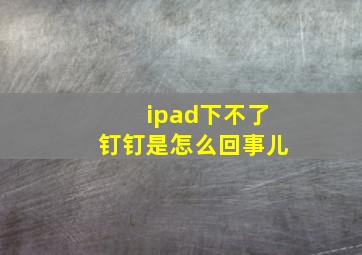 ipad下不了钉钉是怎么回事儿