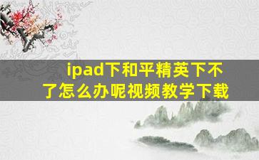 ipad下和平精英下不了怎么办呢视频教学下载