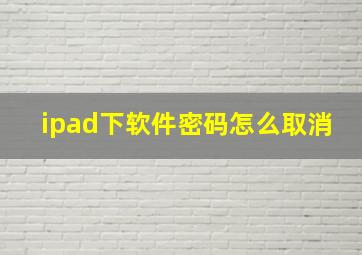 ipad下软件密码怎么取消