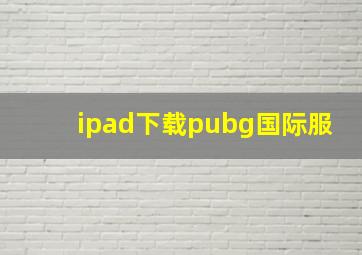 ipad下载pubg国际服