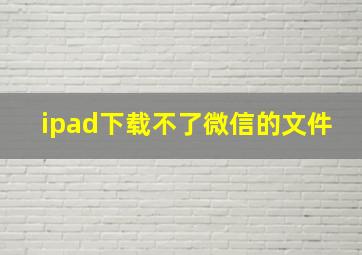 ipad下载不了微信的文件