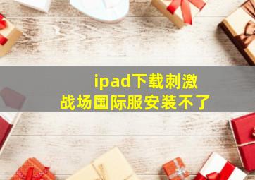 ipad下载刺激战场国际服安装不了