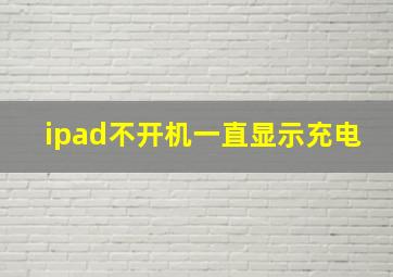 ipad不开机一直显示充电