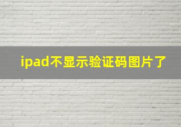 ipad不显示验证码图片了